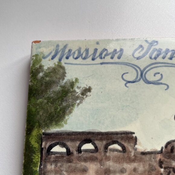 Mission San Jose Tile San Antonio Texas Vintage 6X6" Terra Cotta Pottery - Picture 3 of 7